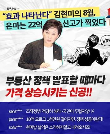 부동산 정책 발표할 때마다 가격 상승시키는 신공!!