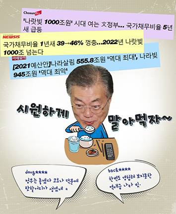 한번도 경험하지 못한 나라빚 1000조 시대 여는 문정부