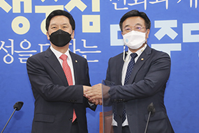 김기현 원내대표, 윤호중 더불어민주당 원내대표 예방