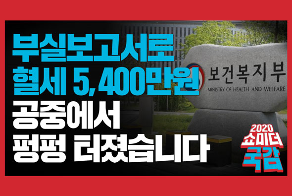 [쇼미더국감 2020 이종성 의원] 부실보고서로 혈세 5,400만원이 공중에서 펑펑 터졌습니다