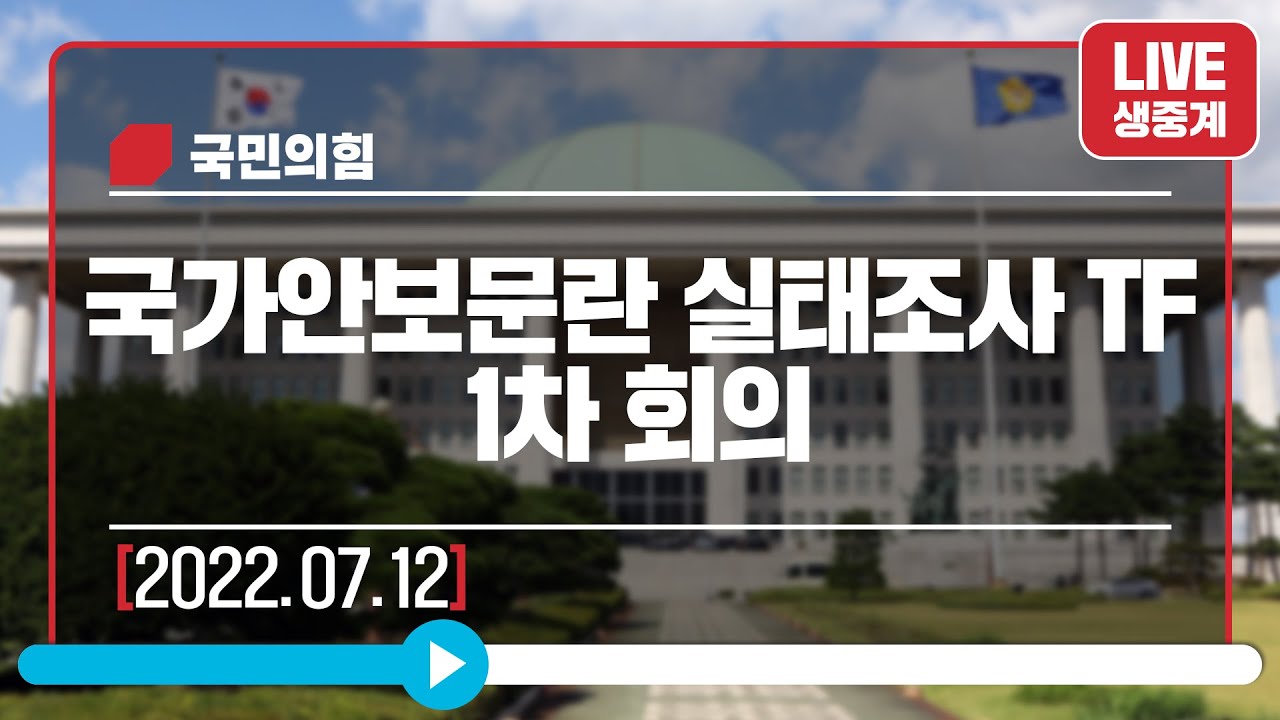 [Live] 7월 12일 국가안보문란 실태조사 TF 1차 회의